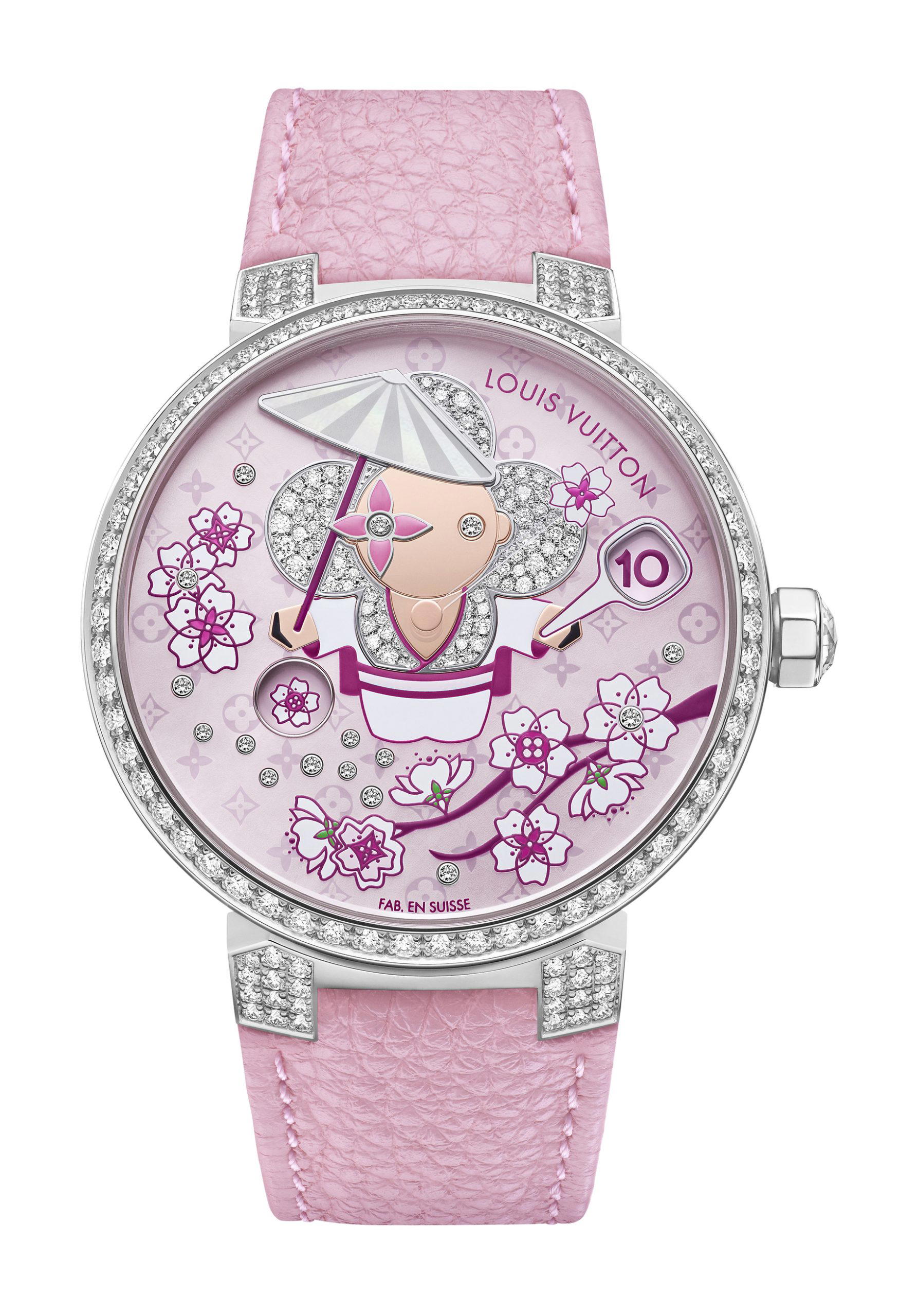 Louis Vuitton Tambour Slim Vivienne Jumping Hours Sakura