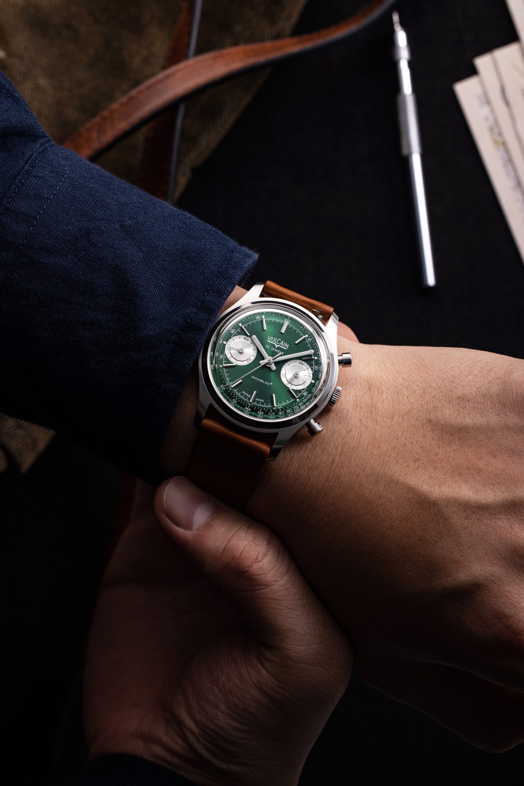 Vulcain Chronograph 1970's Green