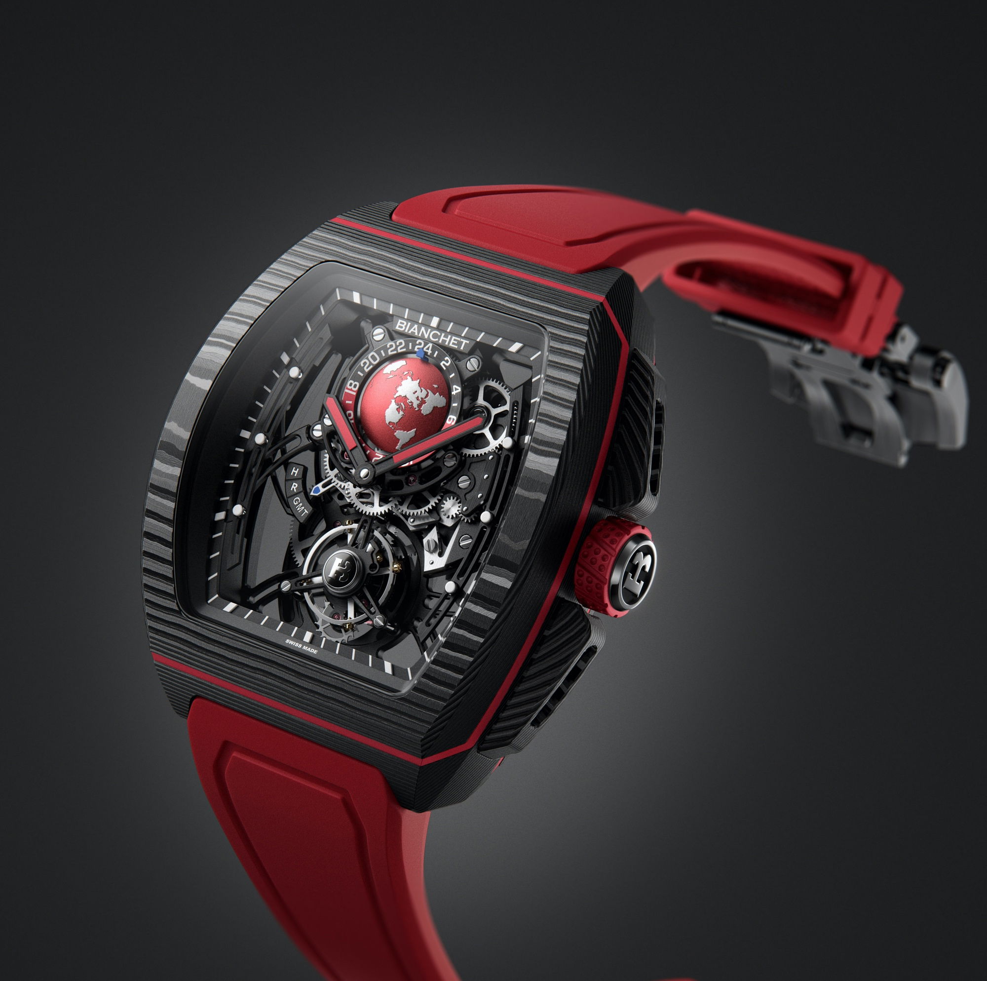 Bianchet Flying Tourbillon Sport GMT Carbon Red