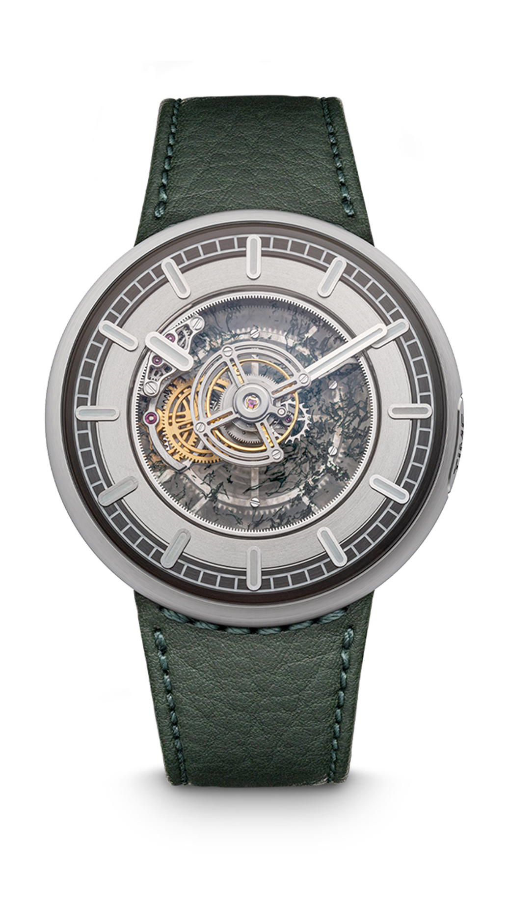 Marco Tedeschi Central Floating Tourbillon Titanium Moss Agate