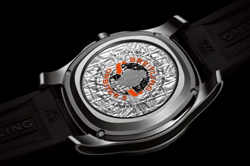 Breitling Aerospace B70 Orbiter Case Back With a Fragment of the Original Balloon