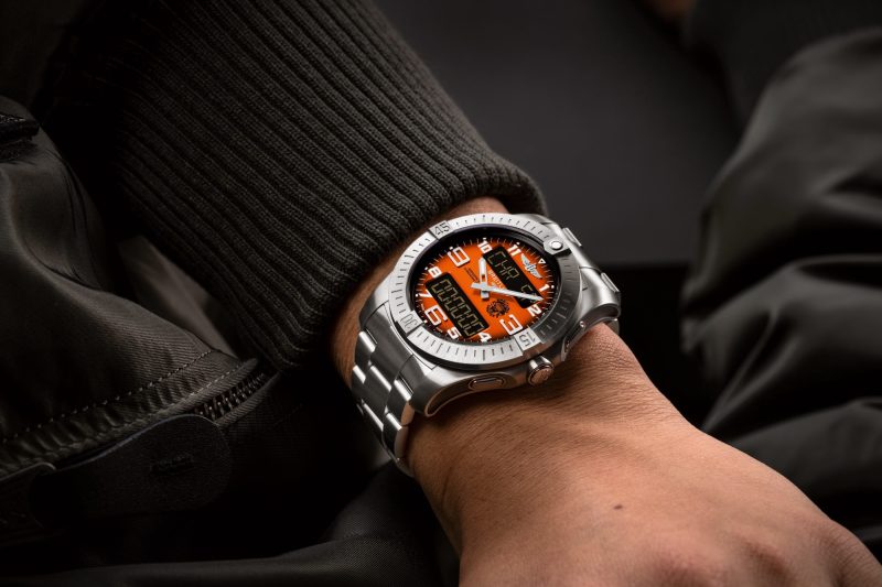 Breitling Aerospace B70 Orbiter Case Back With a Fragment of the Original Balloon