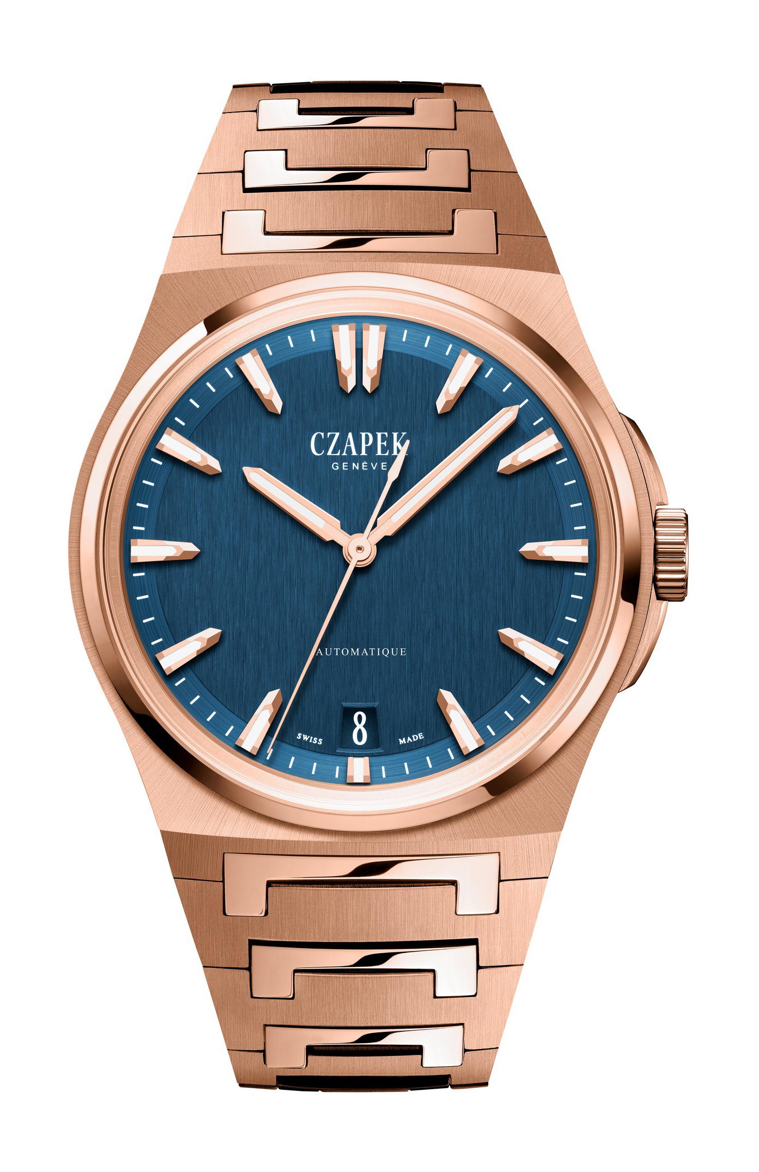 Czapek Antarctique Mount Erebus Aqua Blue Full Rose Gold