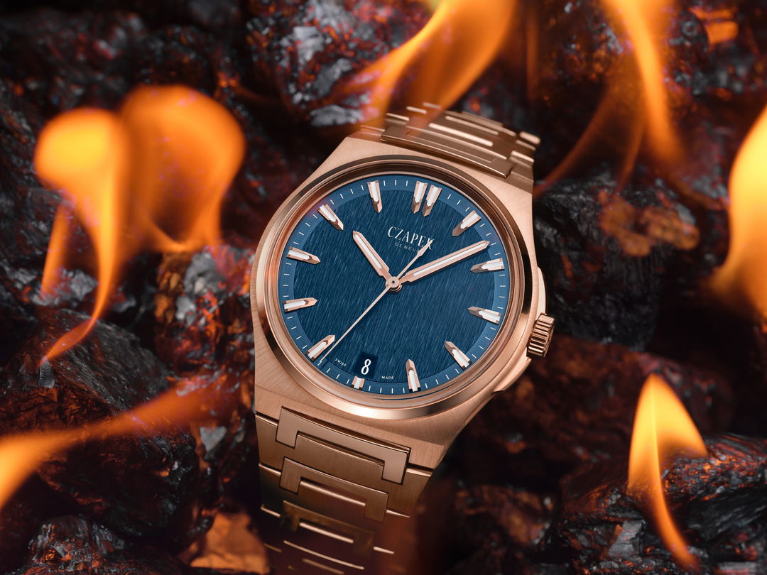 Czapek Antarctique Mount Erebus Aqua Blue Full Rose Gold