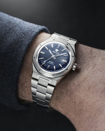 Nivada Grenchen F77 Stainless Steel Dark Blue Aventurine