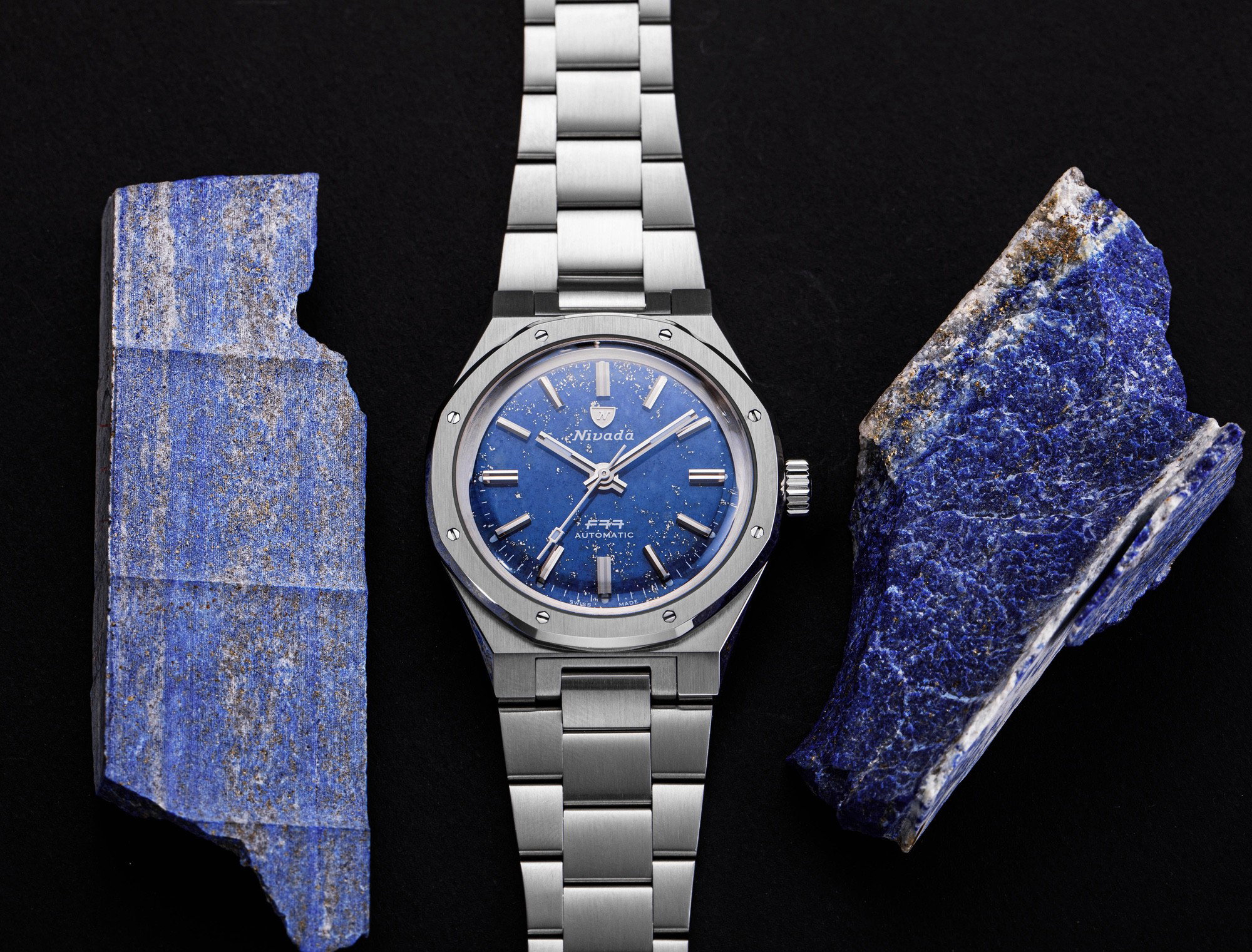 Nivada Grenchen F77 Stainless Steel Lapis Lazuli – 68009A77