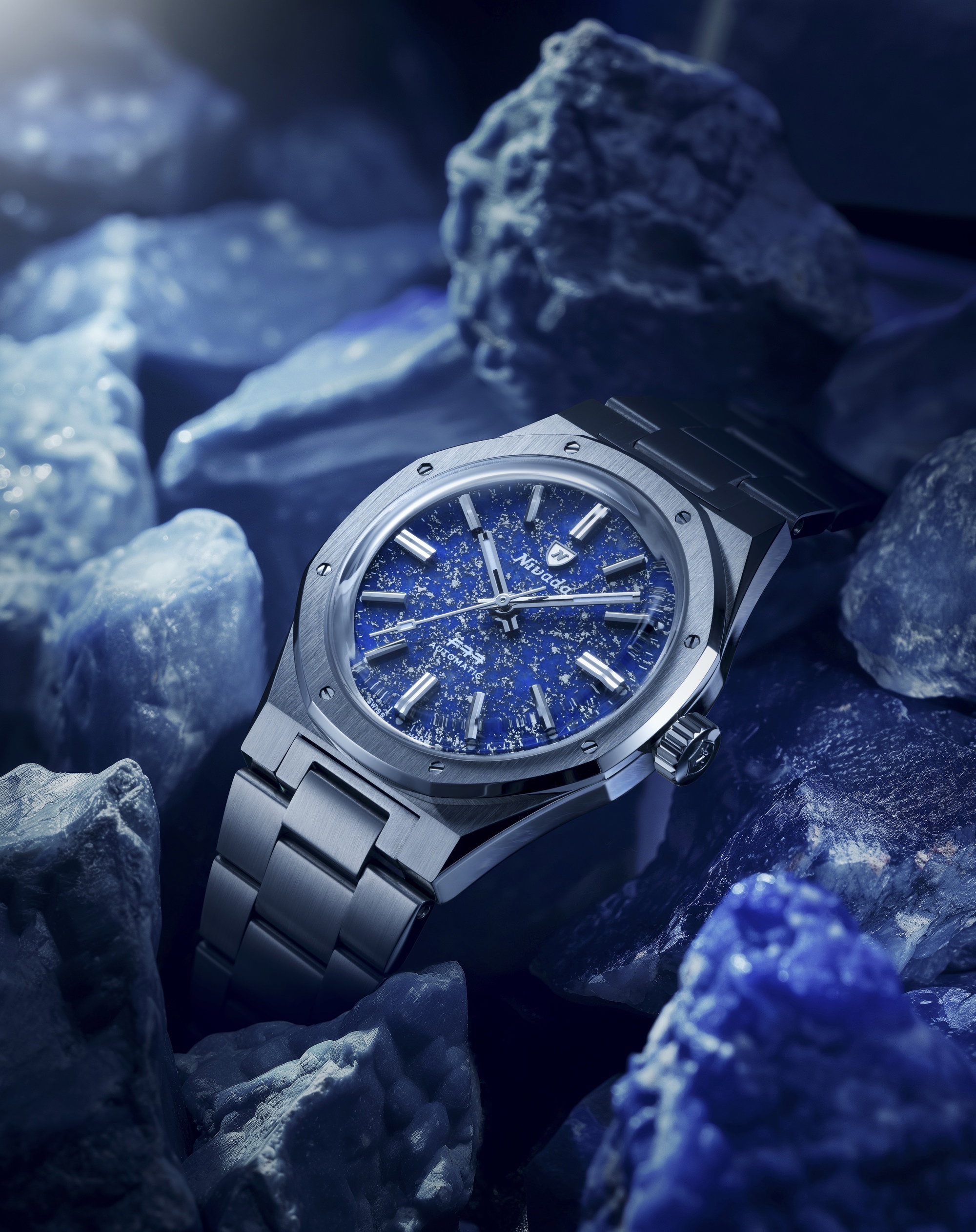 Nivada Grenchen F77 Stainless Steel Lapis Lazuli – 68009A77