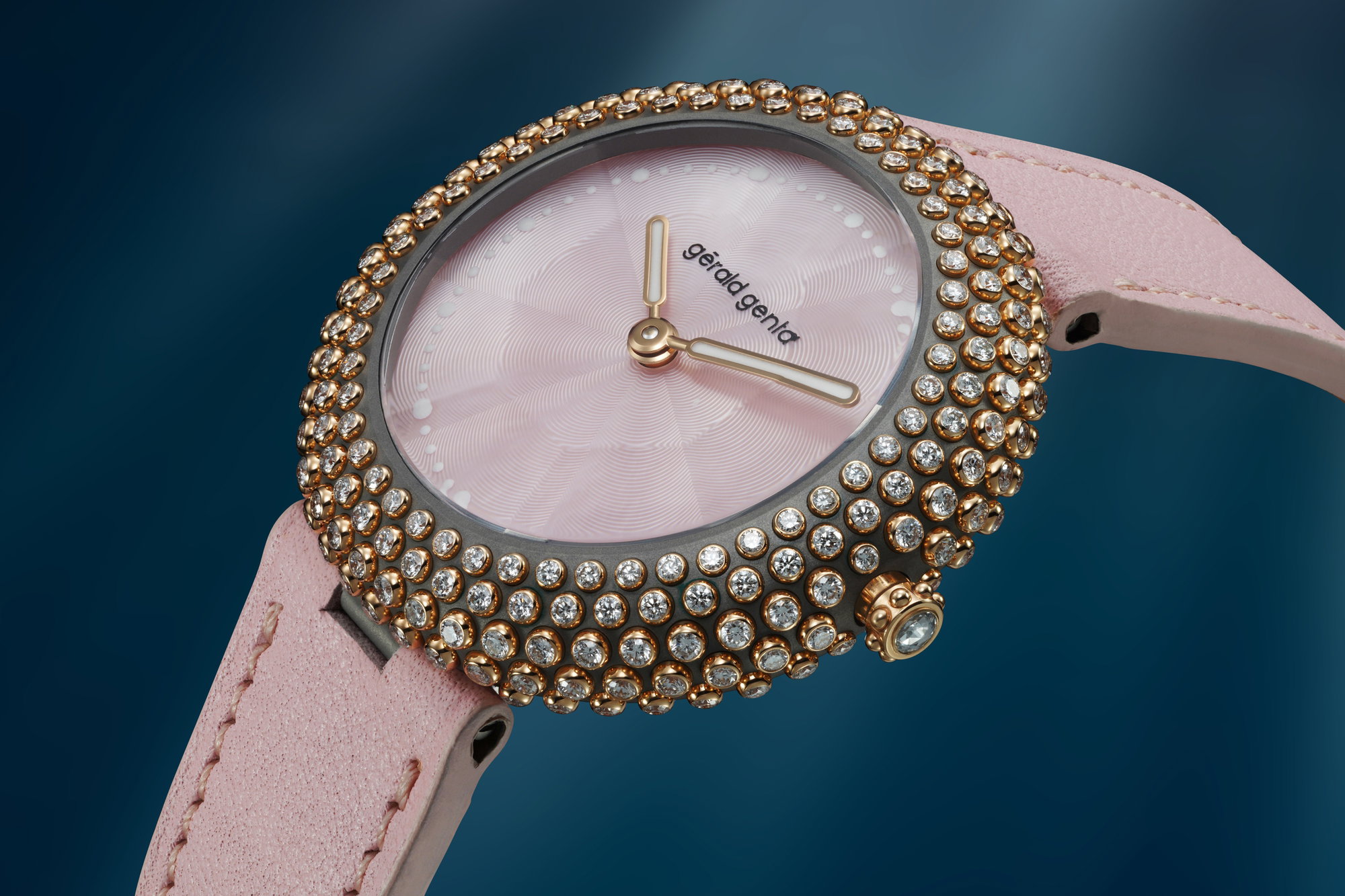 Gerald Genta Gentissima Oursin 36 Pink Mother of Pearl