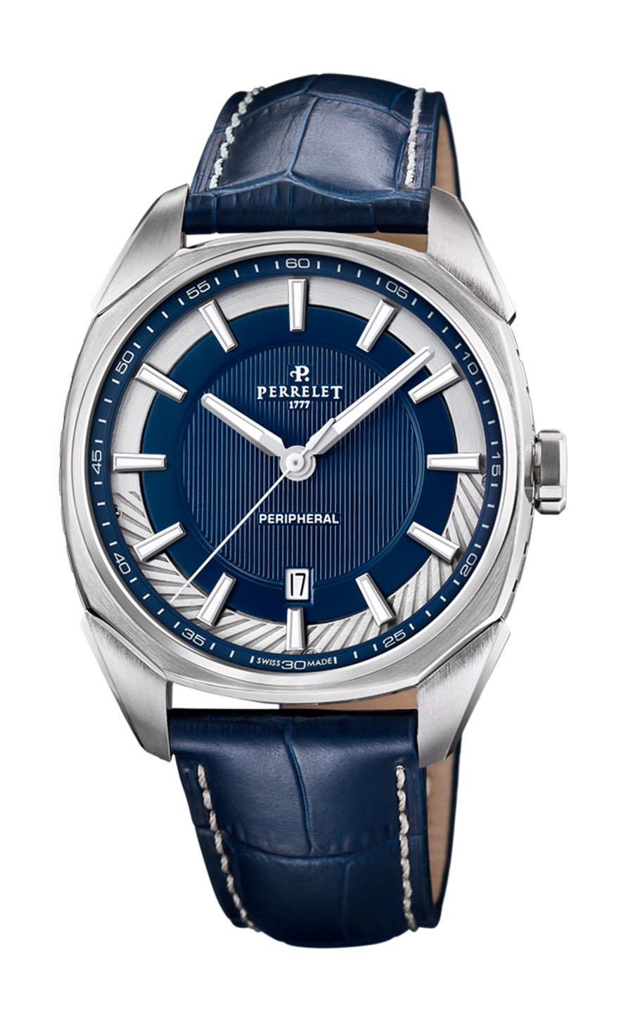 Perrelet LAB Peripheral 3 Hands & Date Blue