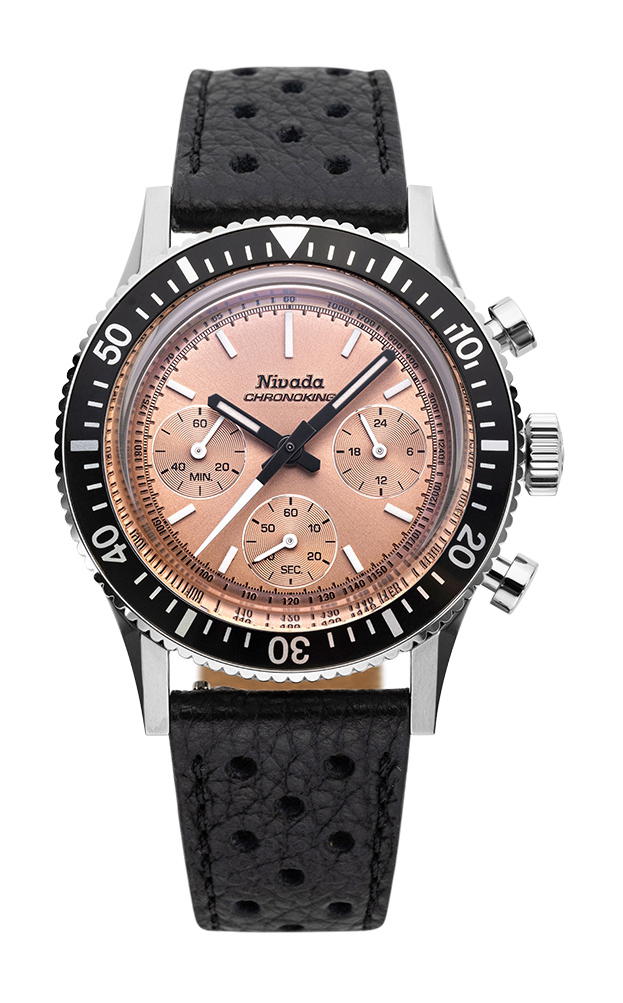 Nivada Grenchen Chronoking Mecaquartz Salmon