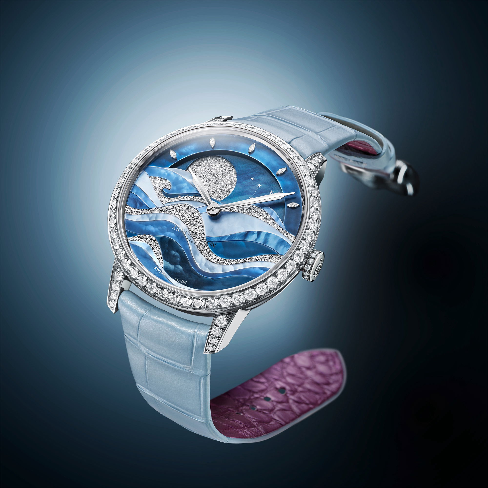 Arnold &amp; Son Perpetual Moon 38 White Gold Night Tide