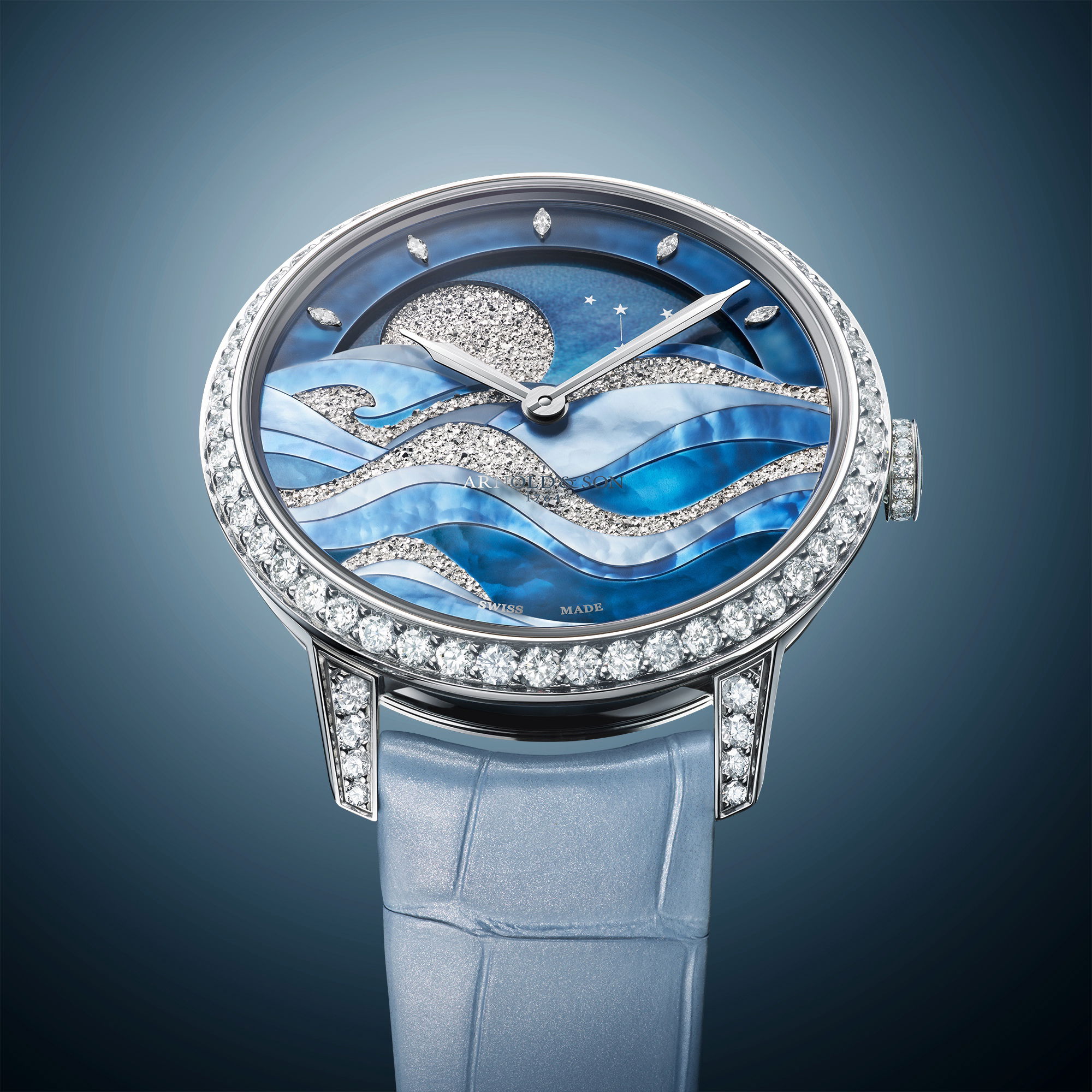 Arnold &amp; Son Perpetual Moon 38 White Gold Night Tide