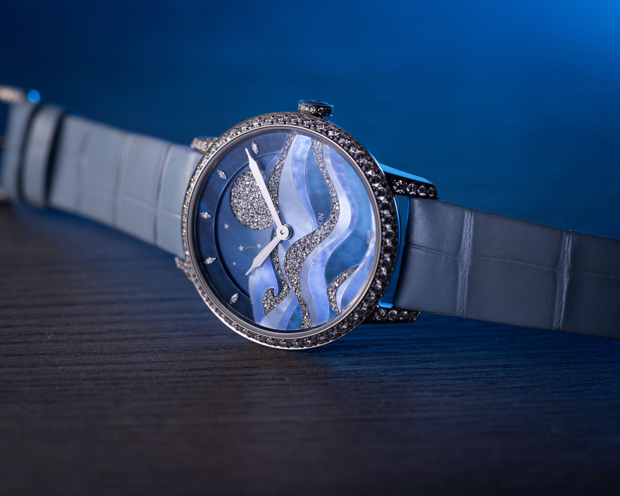 Arnold &amp; Son Perpetual Moon 38 White Gold Night Tide