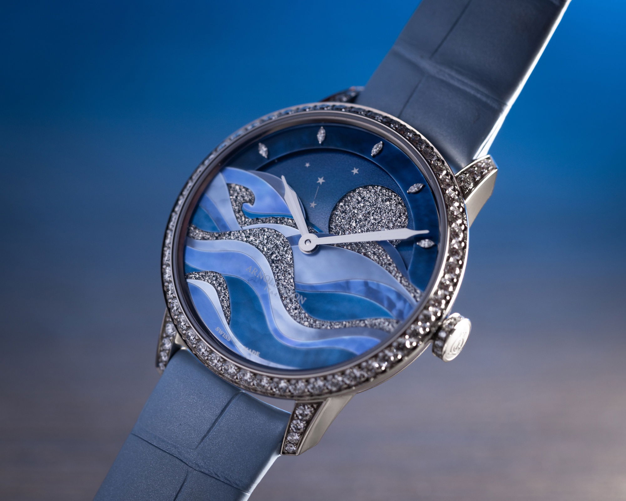 Arnold &amp; Son Perpetual Moon 38 White Gold Night Tide