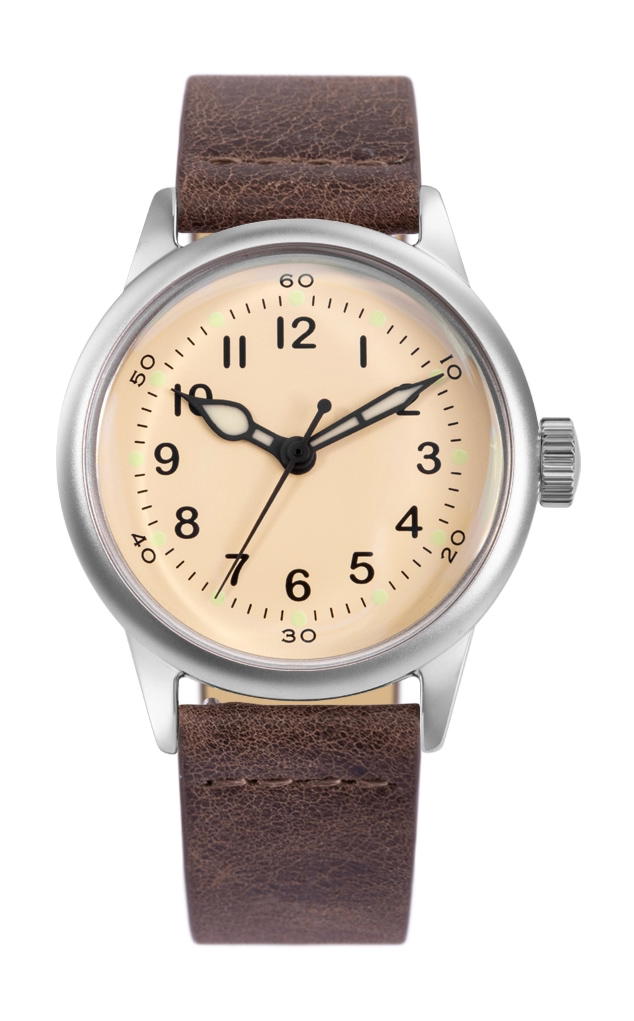 Praesidus Service Watch White Brown Leather