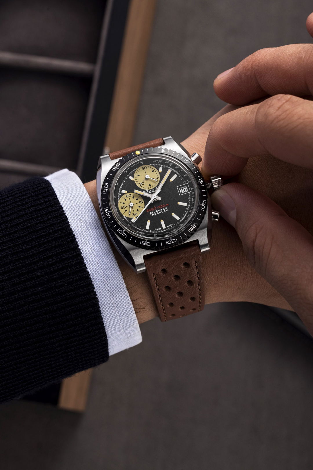 Nivada Grenchen Chronosport Yellow – 77001A45 – $2,180