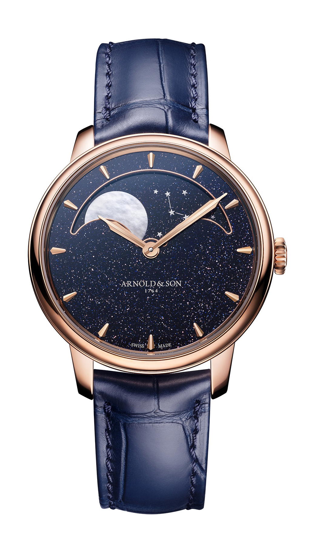 Arnold & Son Perpetual Moon 38 Red Gold Blue Aventurine
