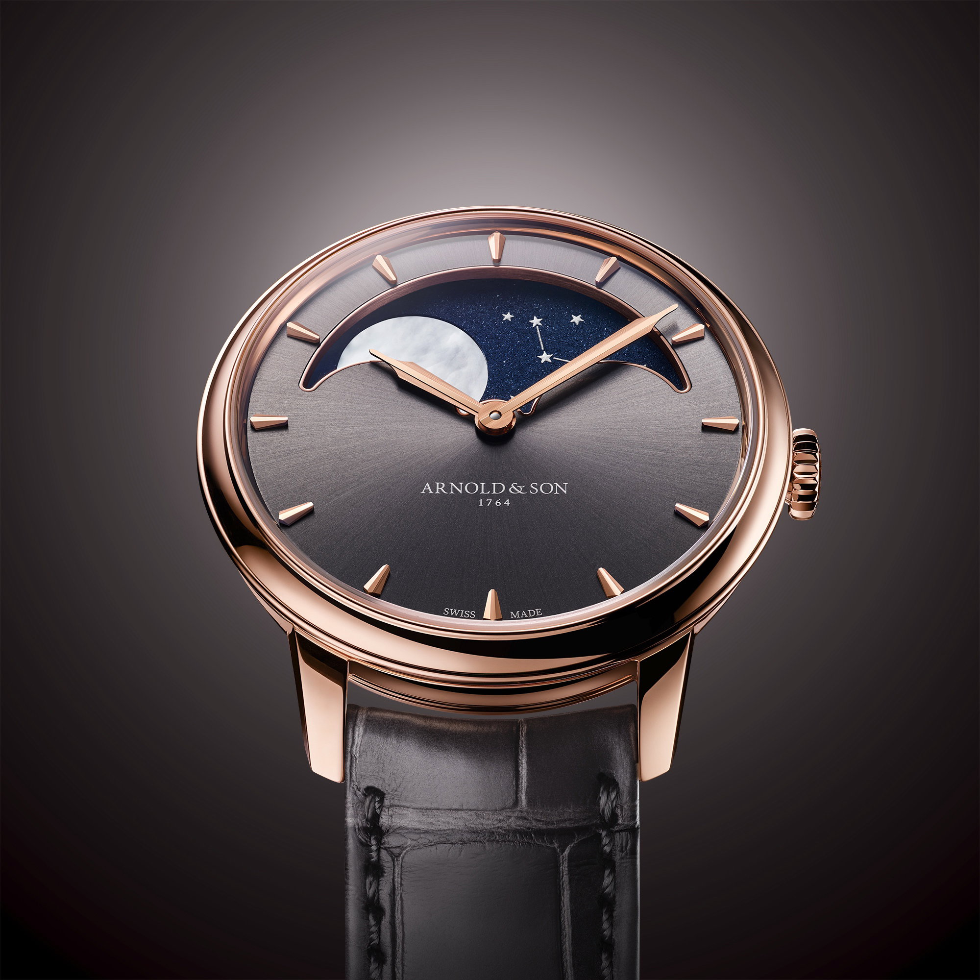 Arnold & Son Perpetual Moon 38 Red Gold Cliff Grey