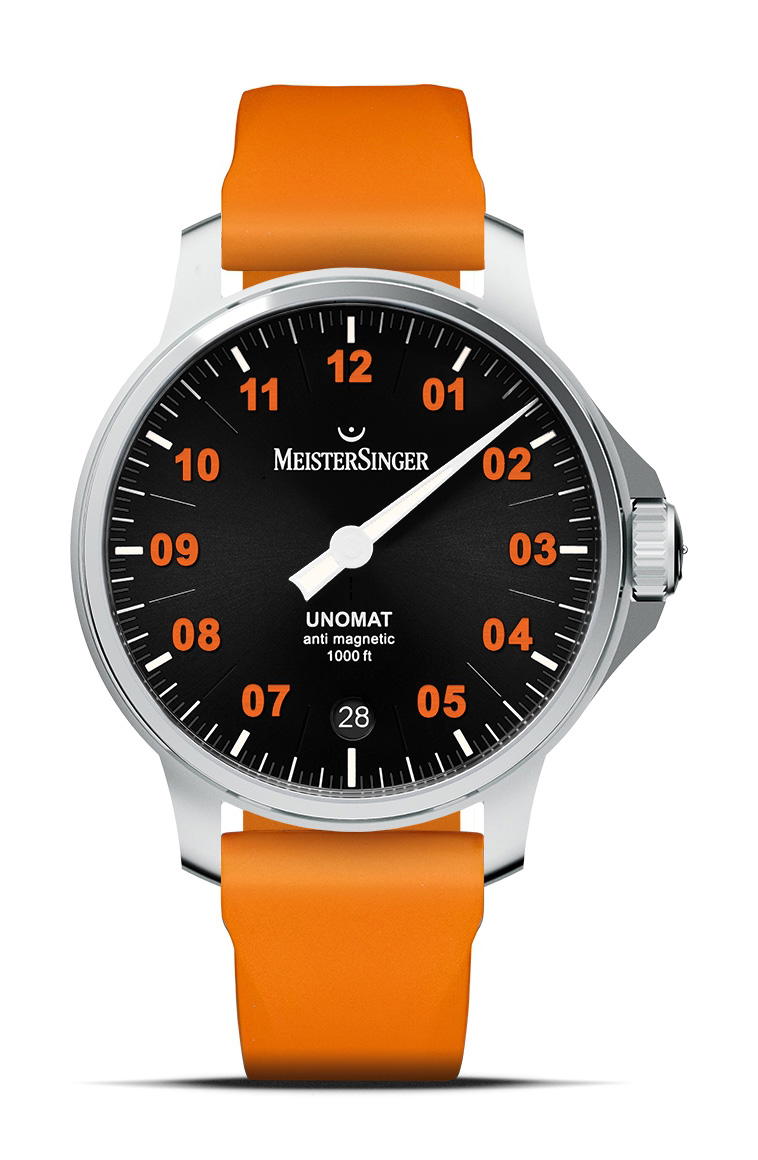 MeisterSinger Unomat Black with Orange