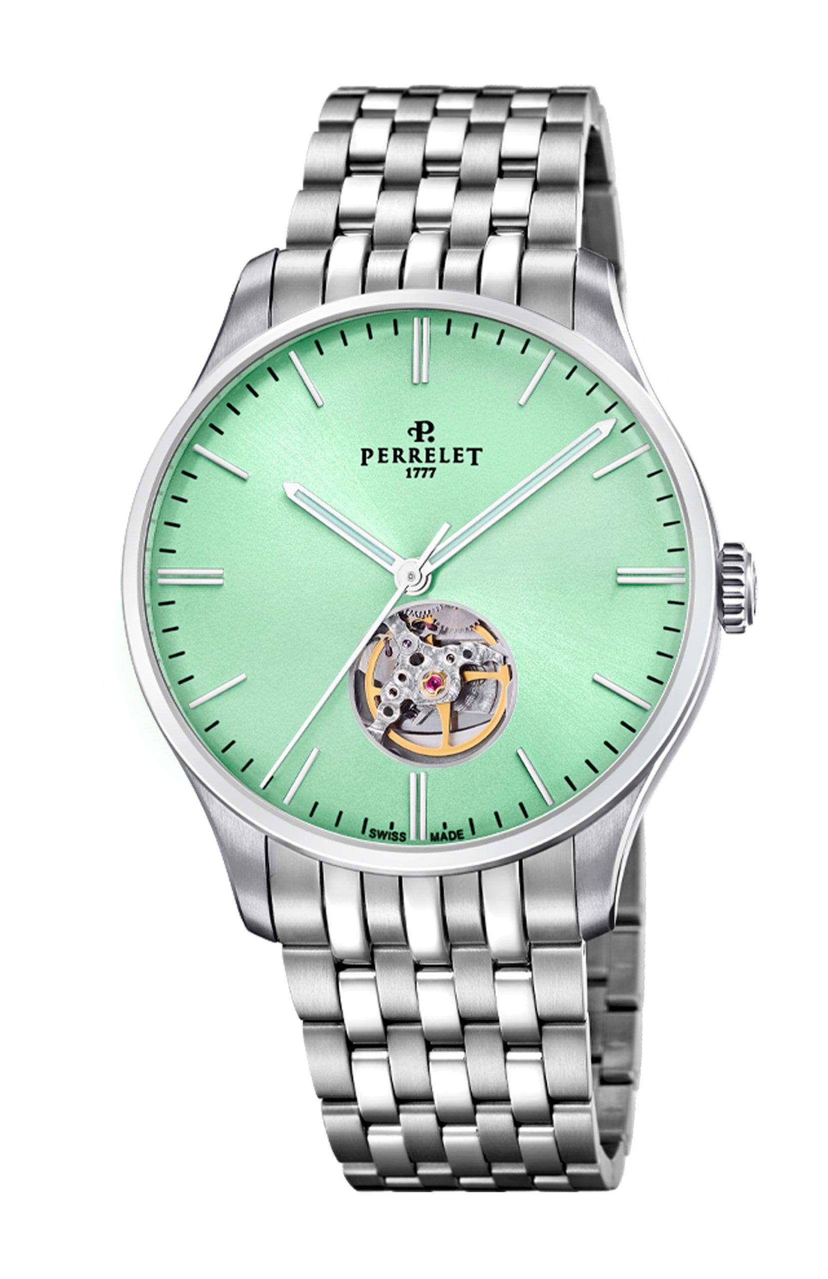 Perrelet Weekend Open Heart Green Mint