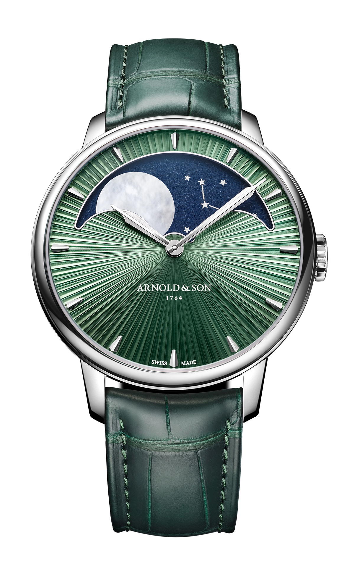 Arnold & Son Perpetual Moon 41.5 Platinum Fern Green Edition
