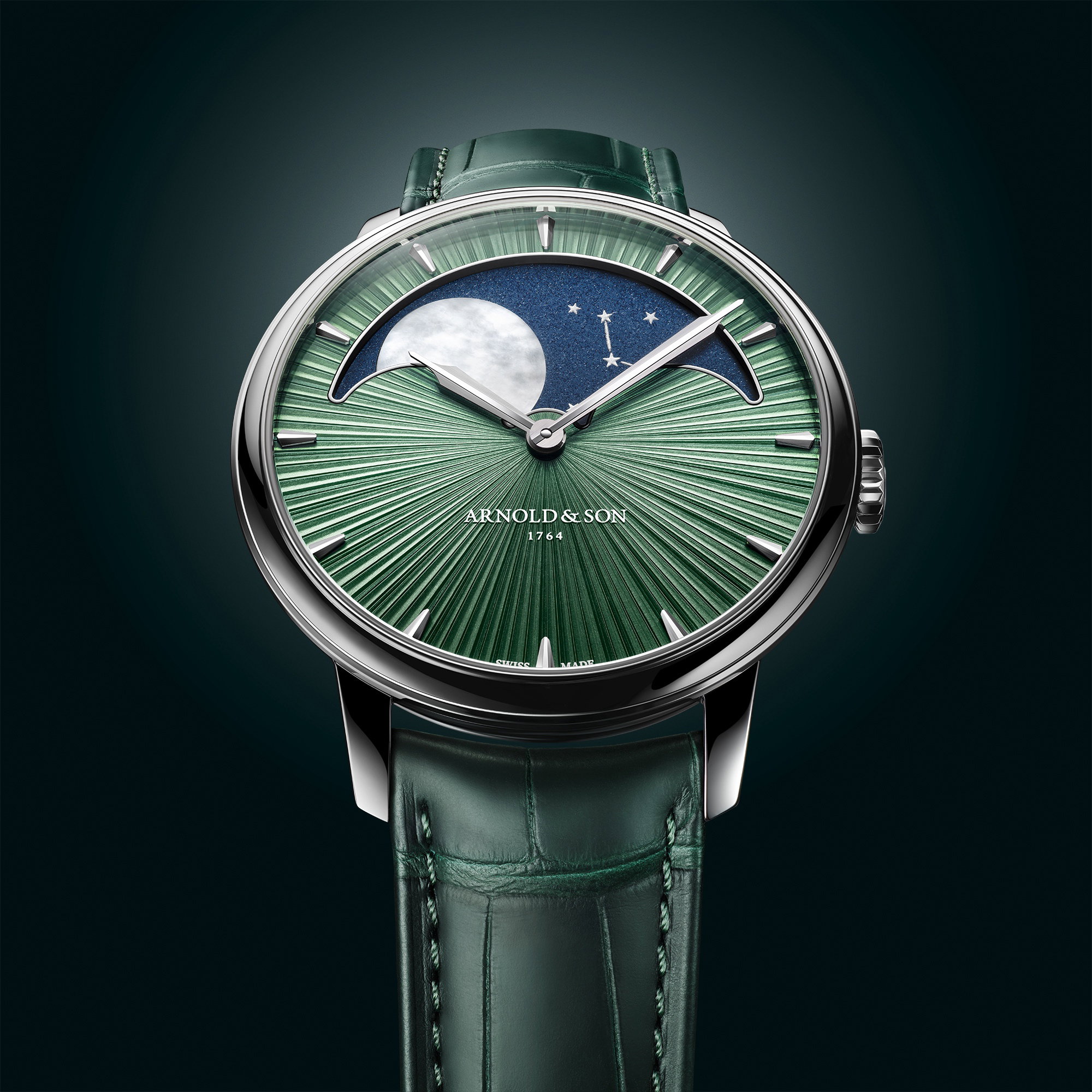 Arnold & Son Perpetual Moon 41.5 Platinum Fern Green Edition