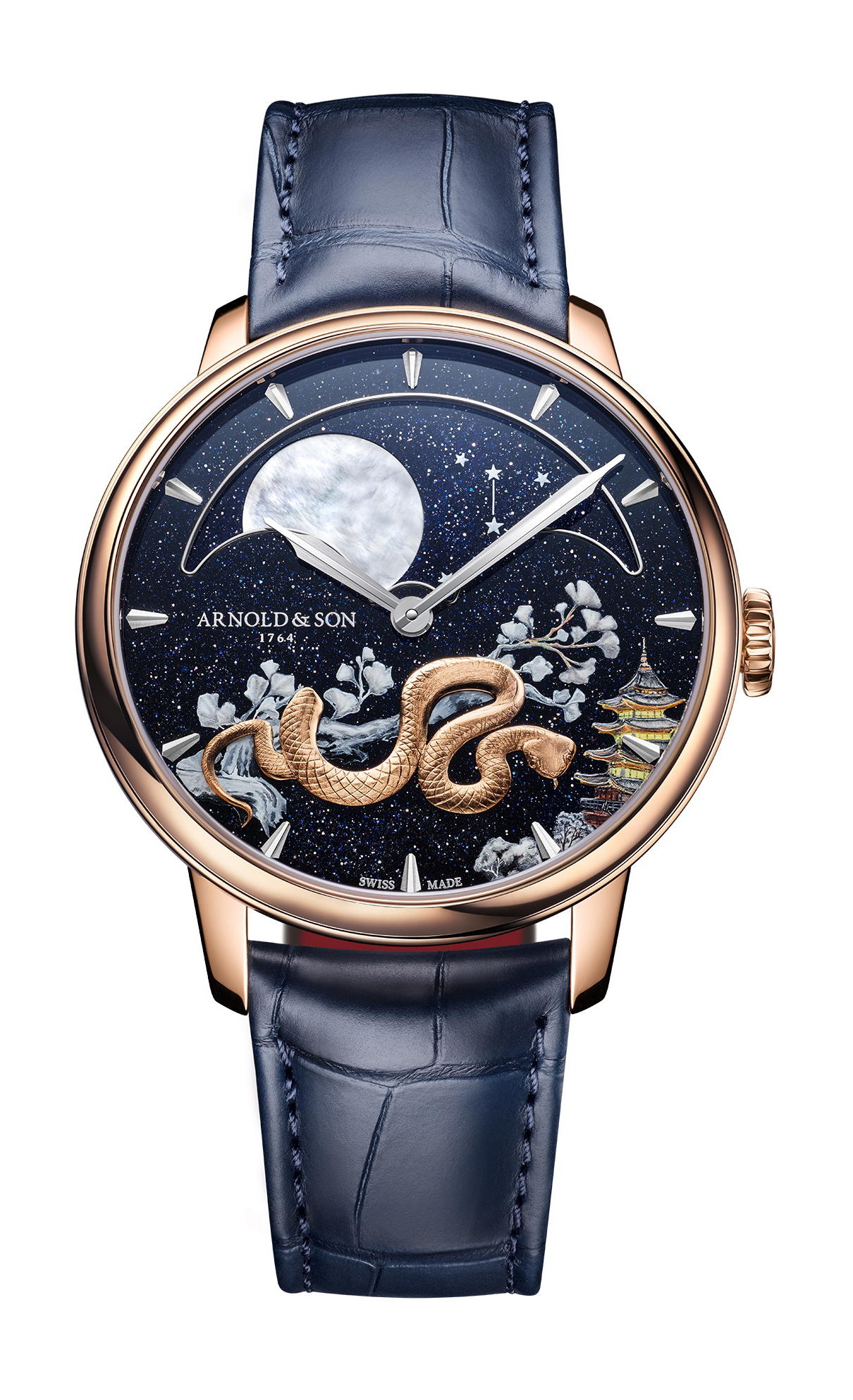 Arnold & Son Perpetual Moon 41.5 Red Gold "Year of the Snake"