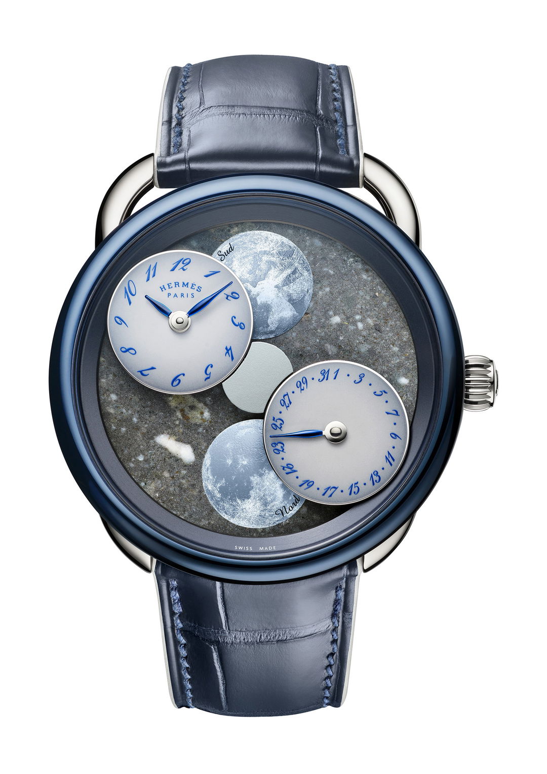 Hermès Arceau L'Heure de la Lune Blue Grey Moon Set