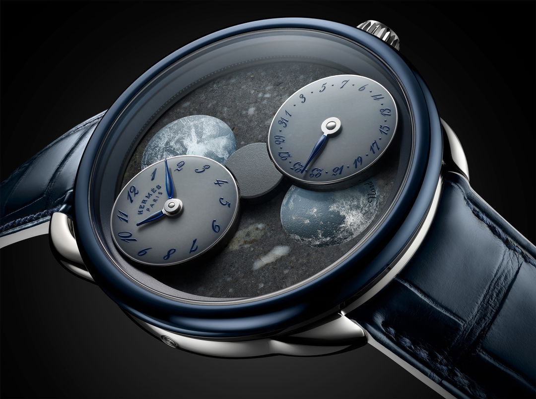 ヴィンテージ　エルメスムーンスター　ベルベルジン Hermès Arceau L'Heure de la Lune Blue Grey Moon Set