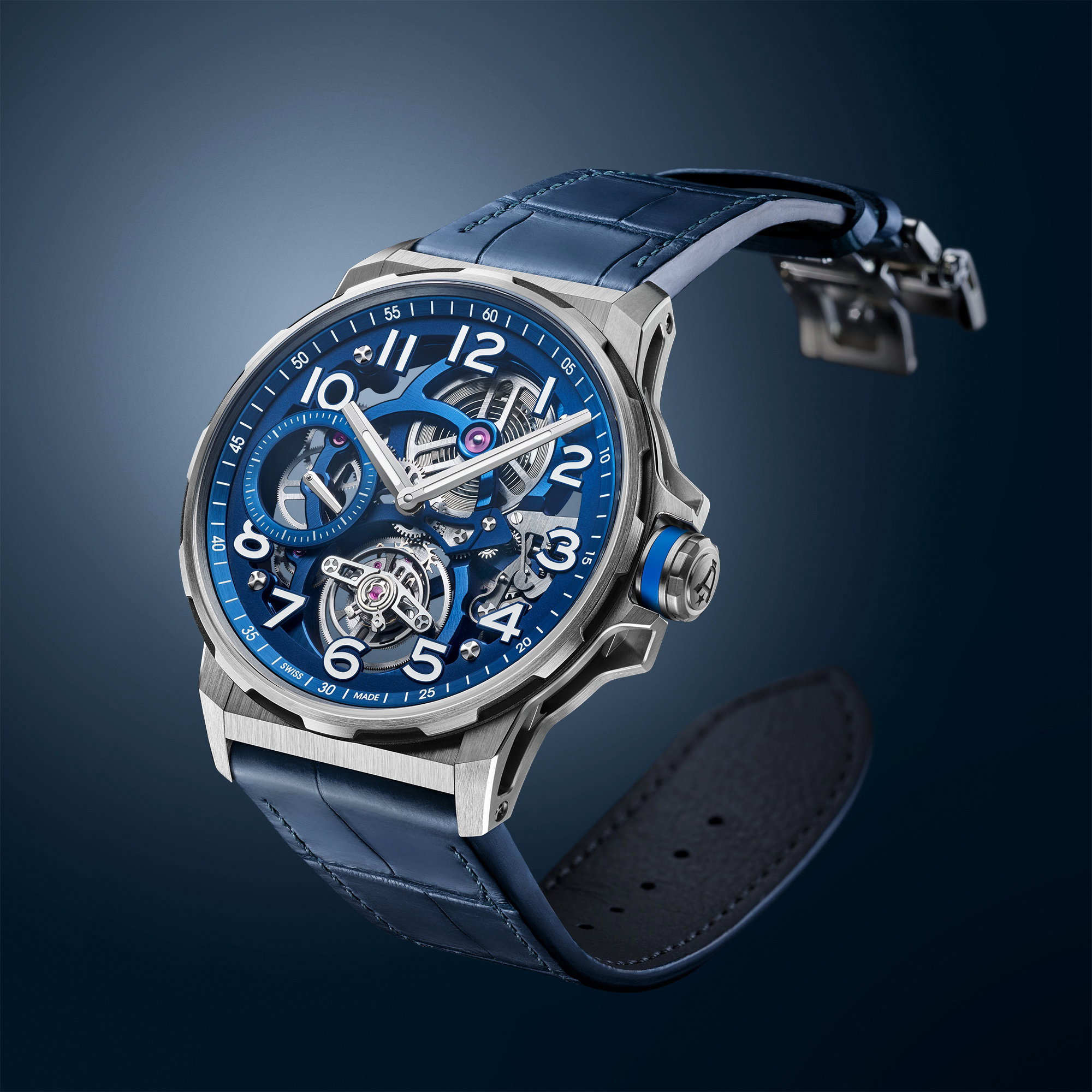 Flying Tourbillon Titanium Blue Alligator - Image 4