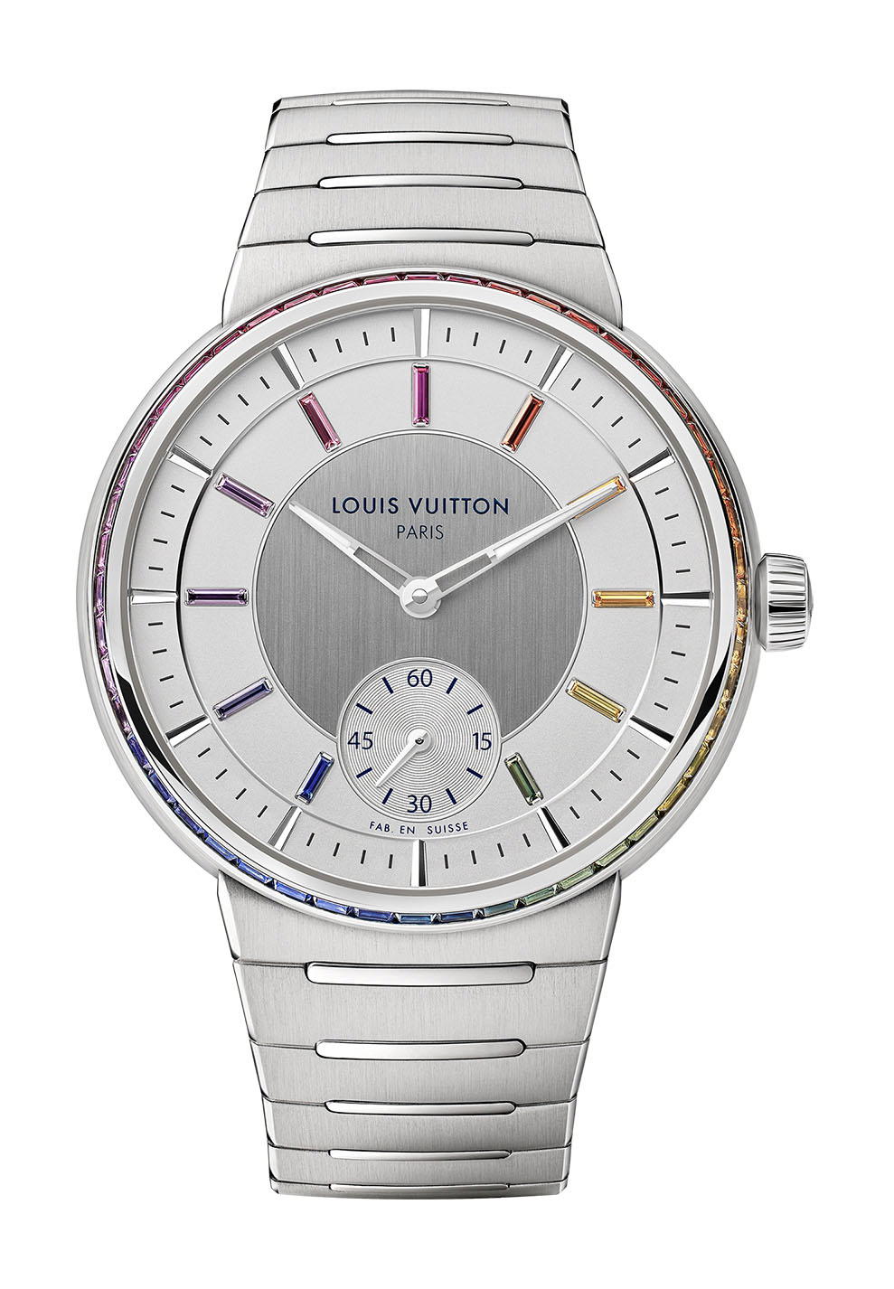 Louis Vuitton Tambour Platinum Rainbow