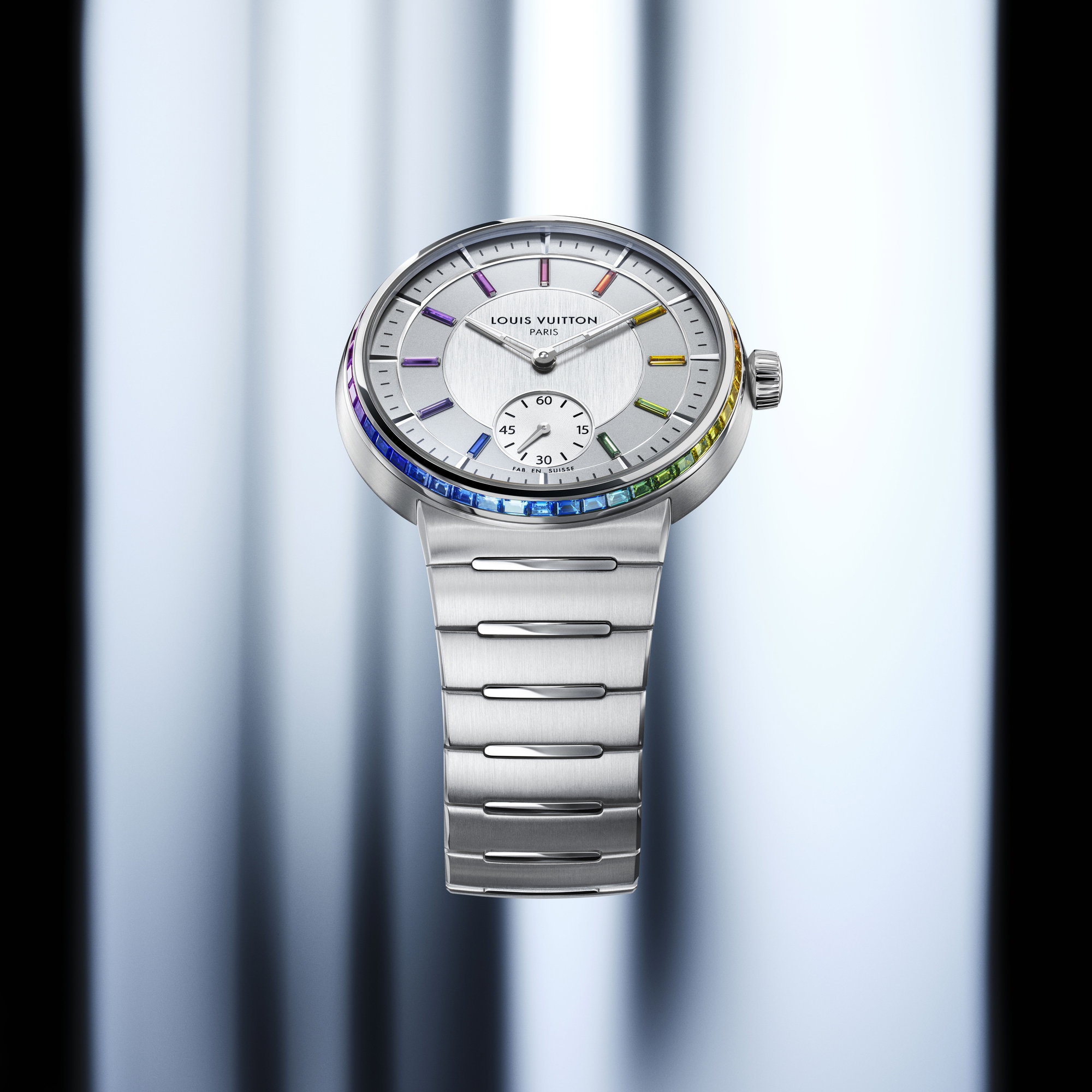 Louis Vuitton Tambour Platinum Rainbow