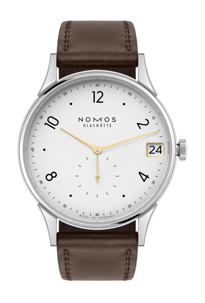 Nomos Glashütte Minimatik date 39 gold