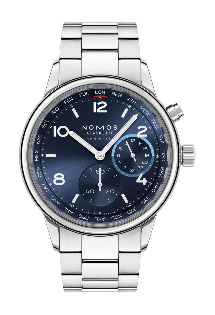 Nomos Glashütte Club Sport neomatik Worldtimer blue