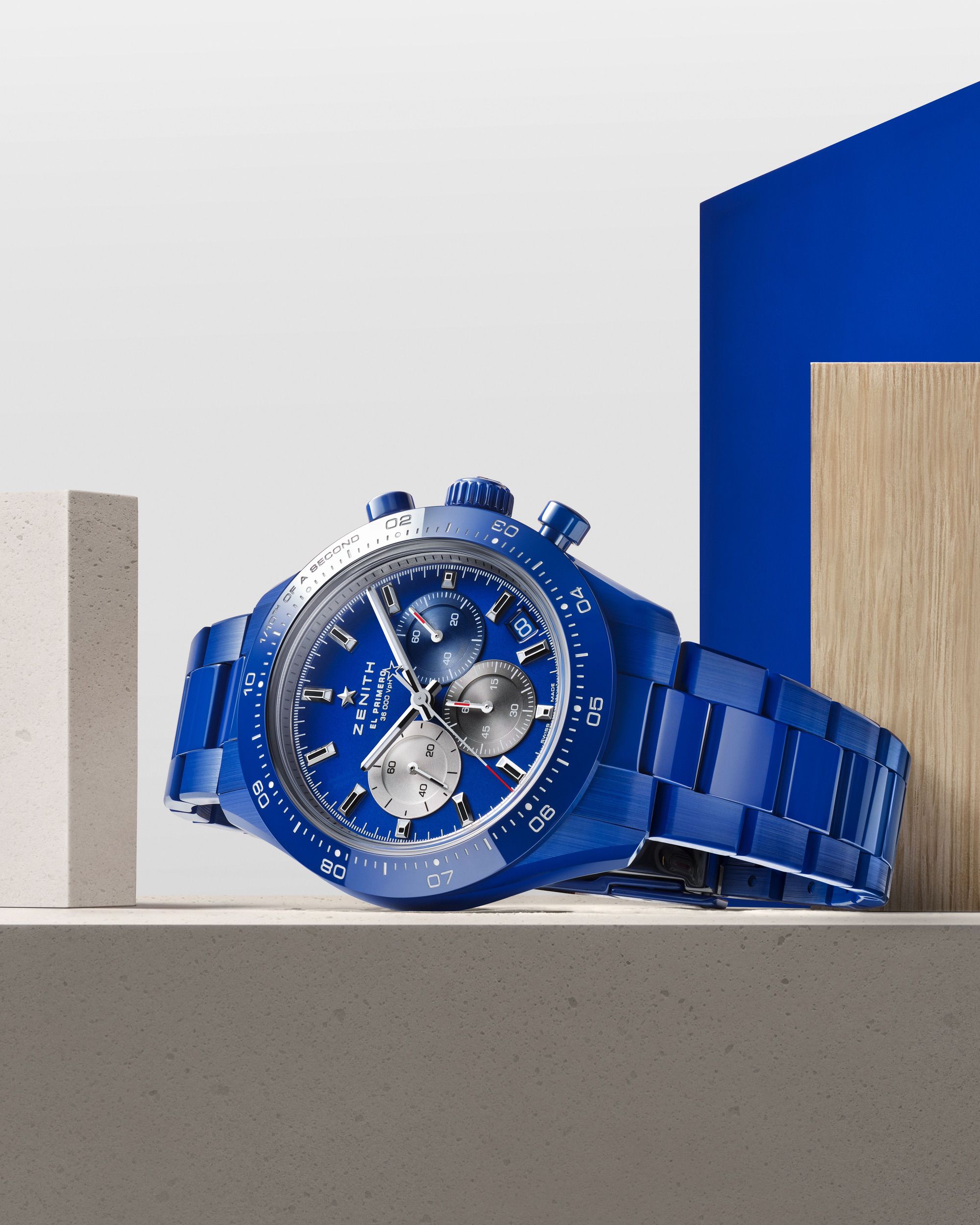 【中古】 Azul JohnDearth ZENITH BLUE CERAMIC CHRONOGRAPH TRILOGY - 160th ANNIVERSARY