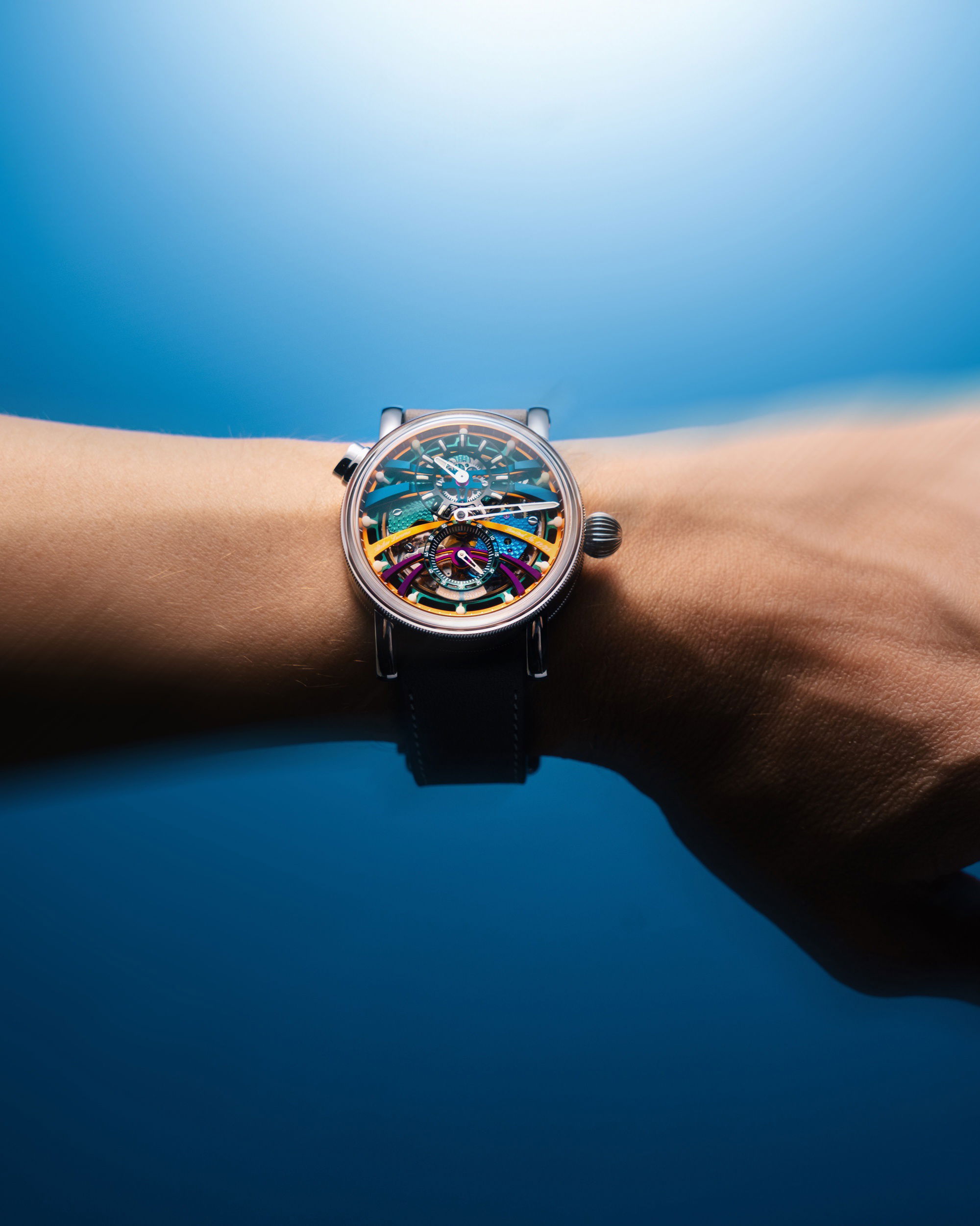 邦楽 defspiral / CHRONO TRAVELER Zeppelin 9666-5 - Mediterranee Open Heart Automatic Watch