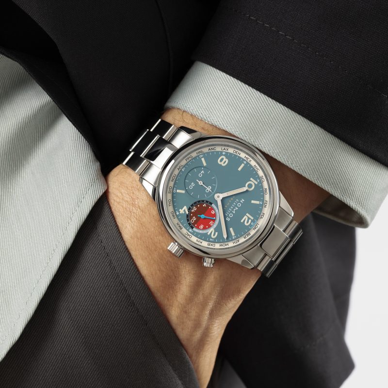 NOMOS GLASHÜTTE Club neomatik Worldtimer Glacier