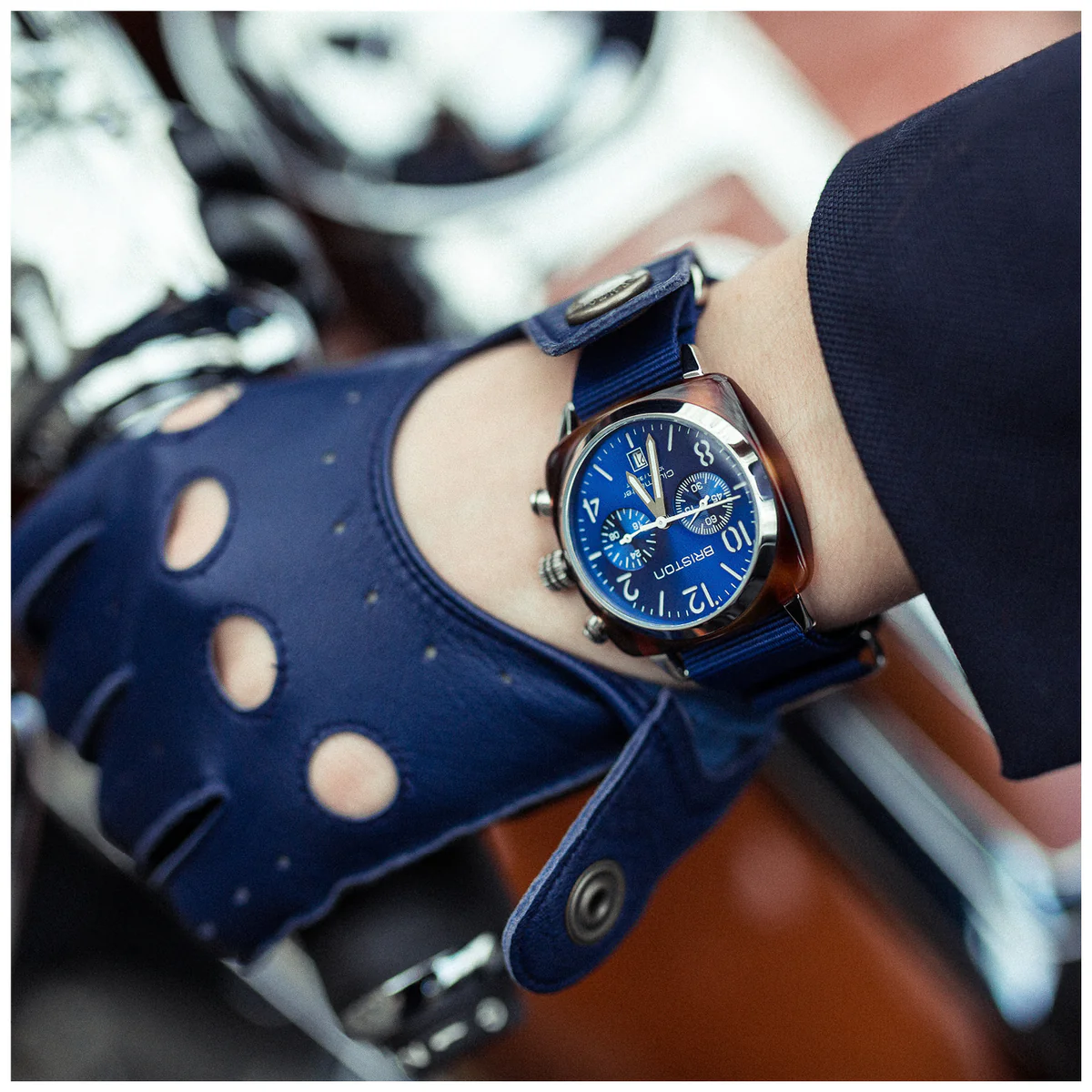 Briston Clubmaster Classic Chrono Navy Blue