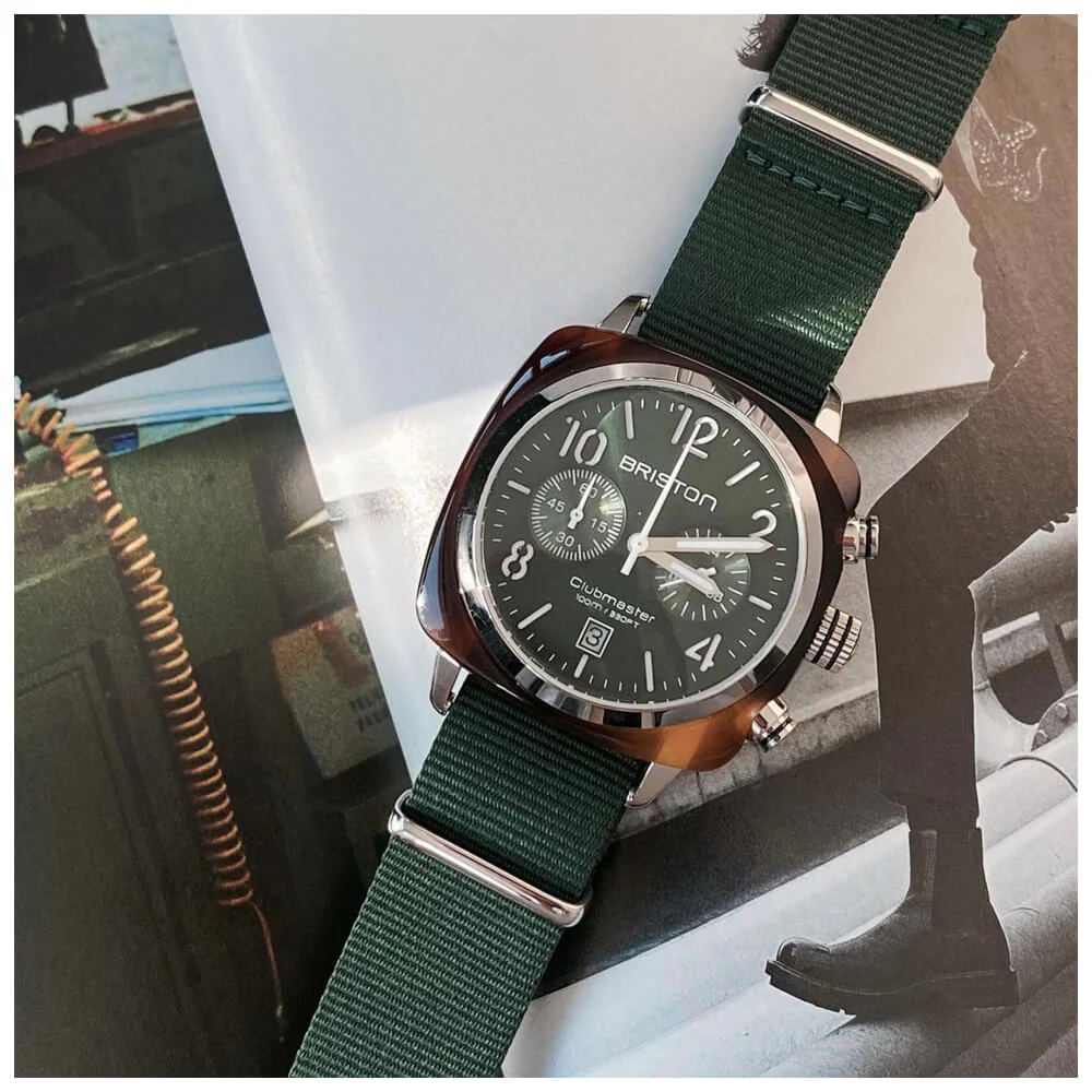Briston Clubmaster Classic Chrono British Green