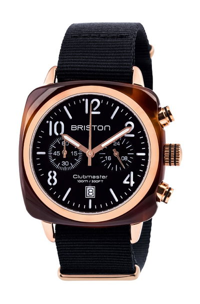 Briston Clubmaster Classic Chrono Rose Gold Black