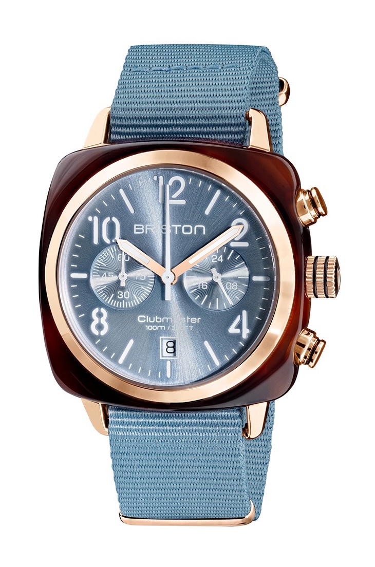 Briston Clubmaster Classic Chrono Rose Gold Ice Blue