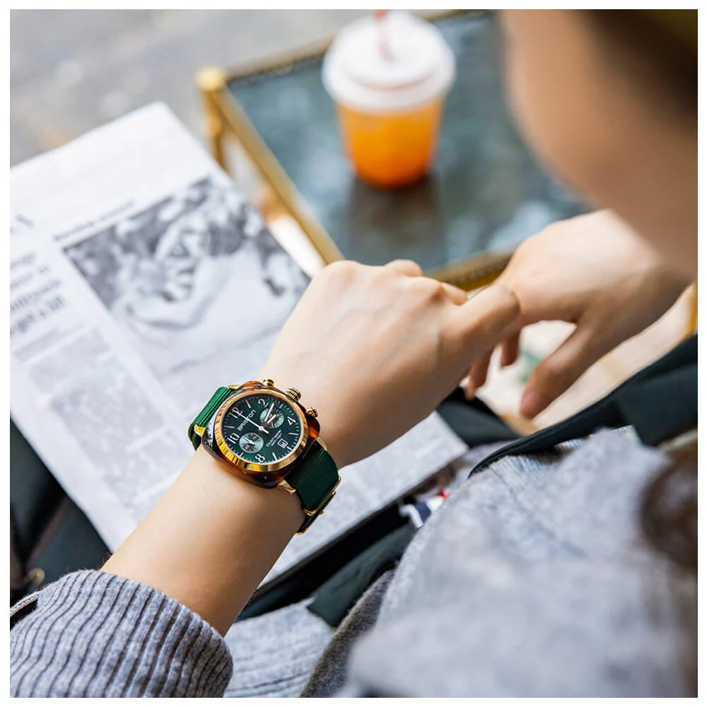 Briston Clubmaster Classic Chrono Yellow Gold