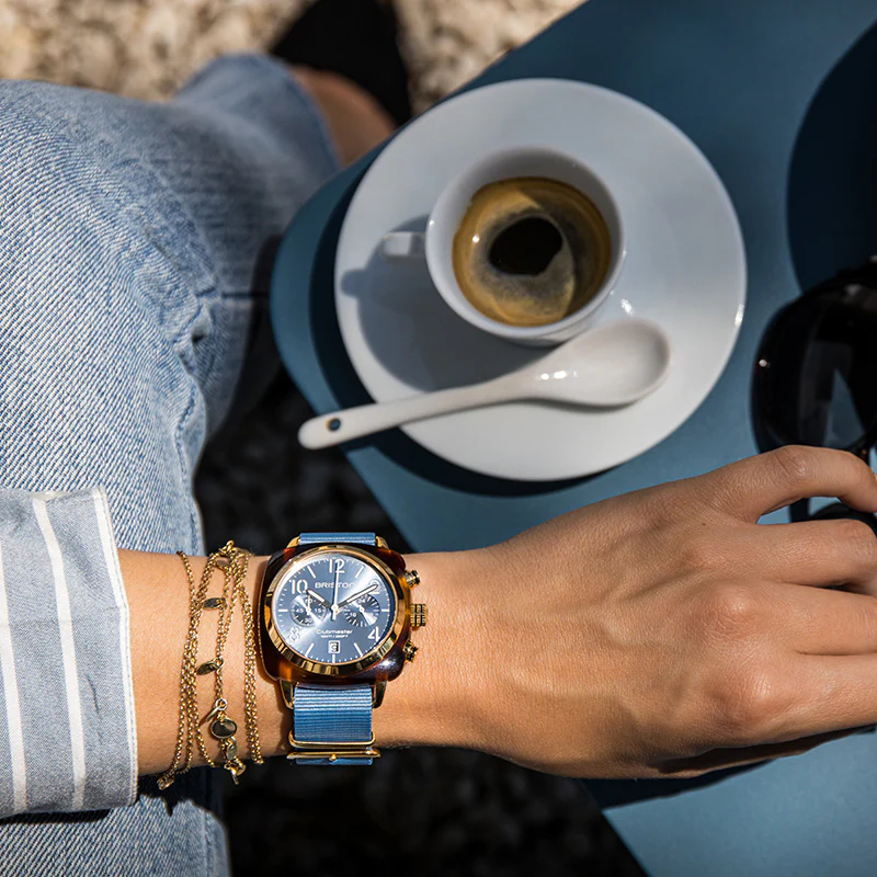 Briston Clubmaster Classic Chrono Yellow Gold