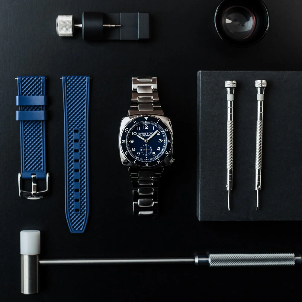 Briston Clubmaster Legend Small Second Steel Navy Blue