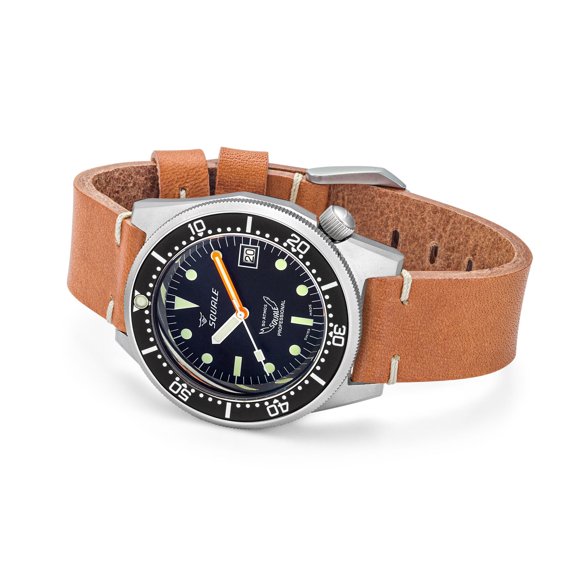 Squale 1521 Black Blasted Leather