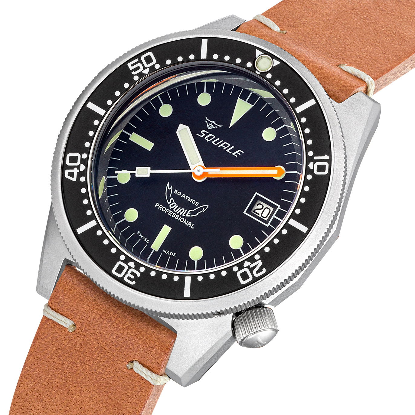 Squale 1521 Black Blasted Leather