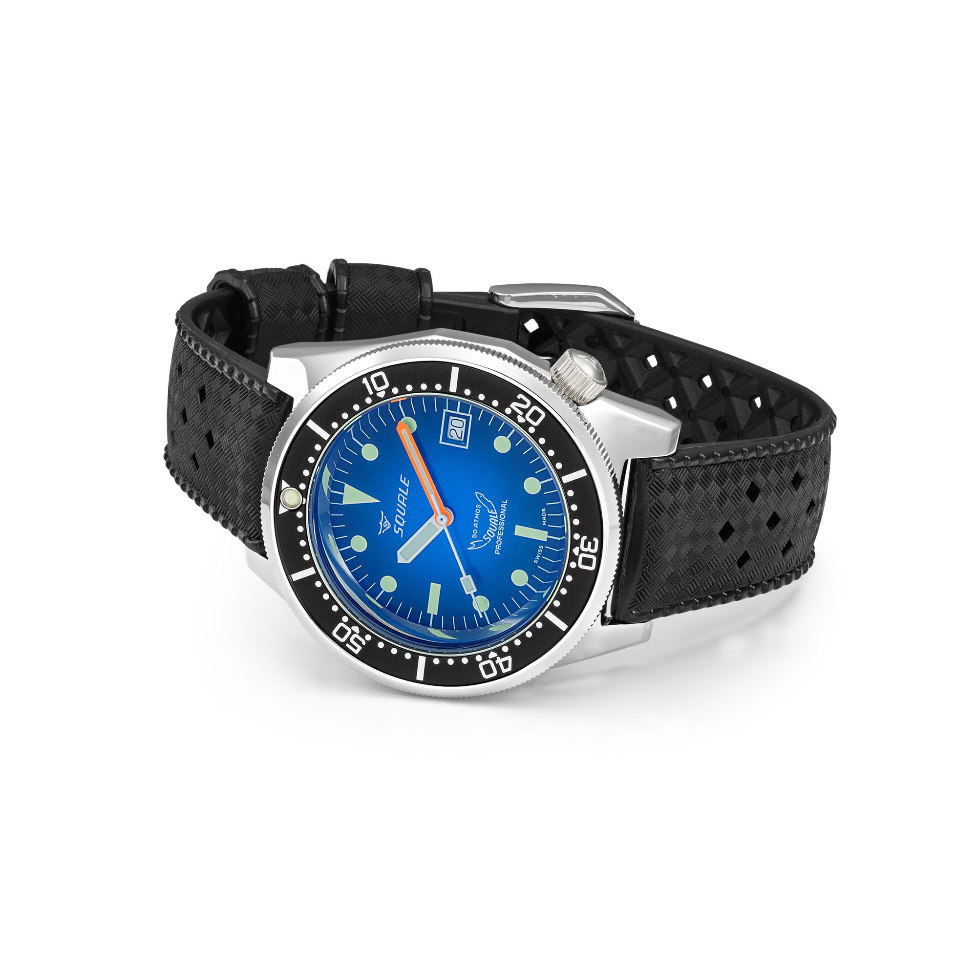 Squale 1521 Blue Ray Rubber