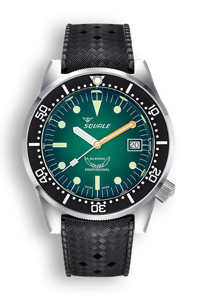 Squale 1521 Green Ray Rubber