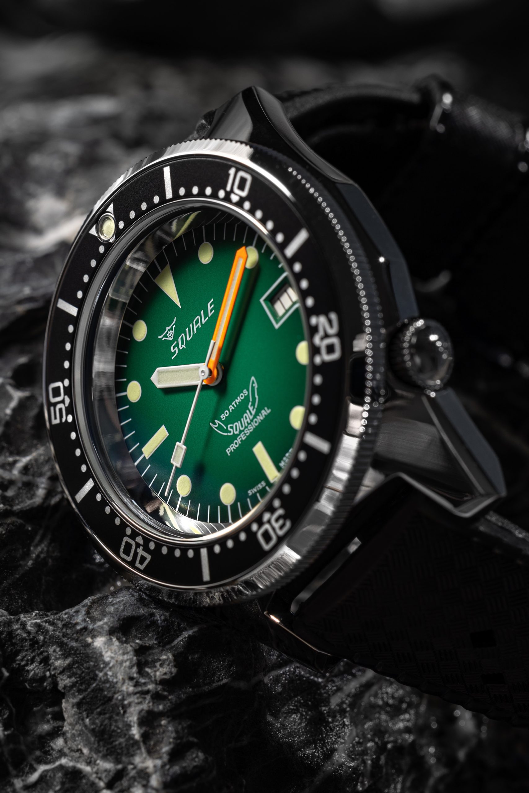 Squale 1521 Green Ray Rubber