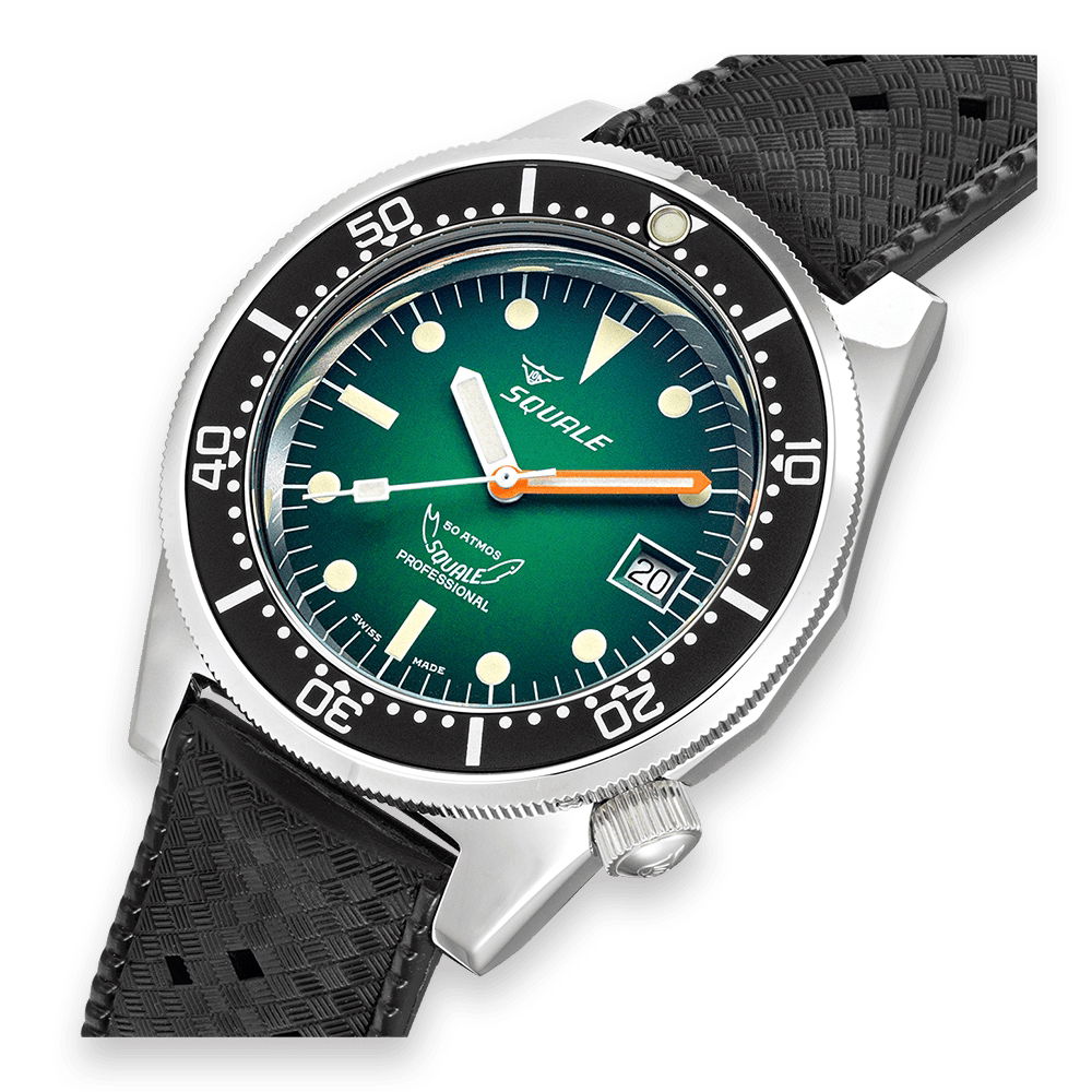 Squale 1521 Green Ray Rubber
